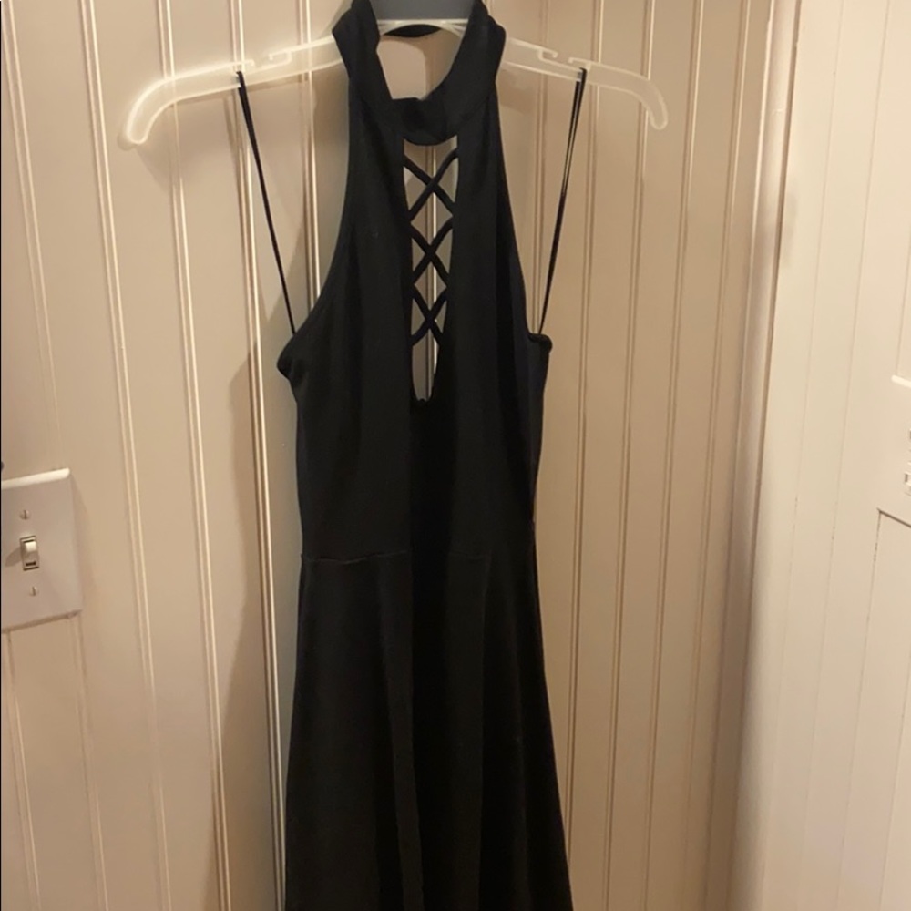 Black halter dress